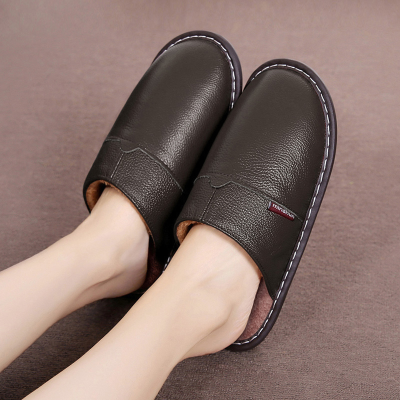 Flip Flop Leather Men - Marca casa chinelos de couro masculino