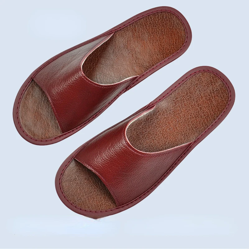 Flip Flop Leather Men - Xihaha verão moda couro genuíno chinelos