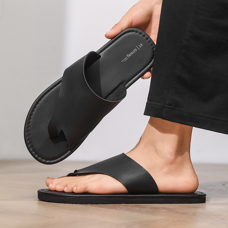 Chinelos masculinos de alta qu - Flip Flop Leather Men avaliação e preço