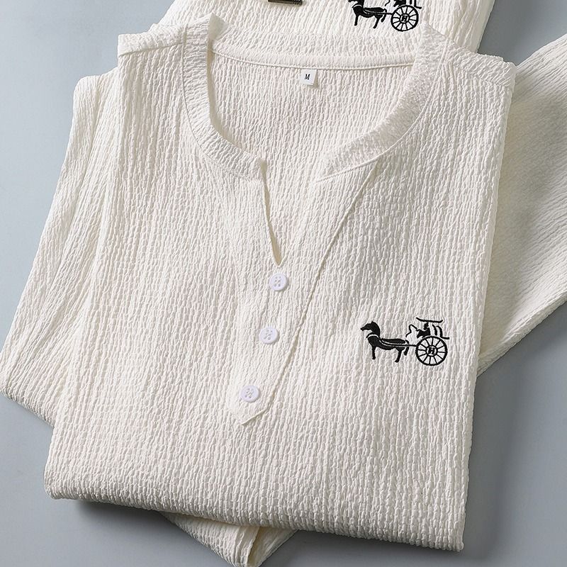 Novo Conjunto de Camiseta de L - Short Linen Drawstring avaliação e preço